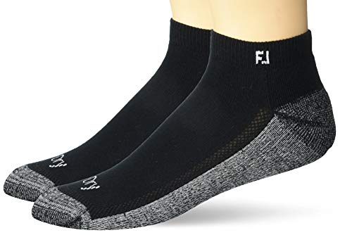 FootJoy Men's ProDry Sport 2-Pack Socks Black Fits Shoe Size 7-12