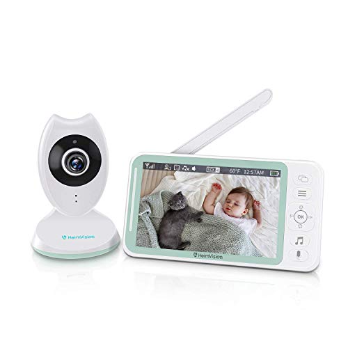 HeimVision Baby Monitor, HM132 Video Baby Monitor with Camera and Audio, 4.3' Split Screen Baby Camera with Night Vision, 2 Way Talk, VOX Mode, 8 Lullabies, Extra Lens and Holder Included