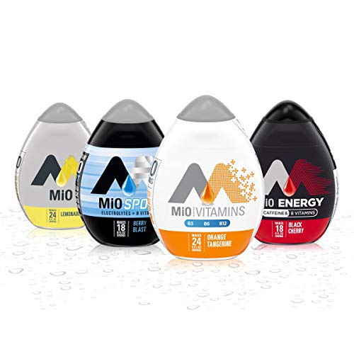 Mio Liquid Water Enhancer Variety Pack, 1 Orange Tangerine, 1 Energy Black Cherry, 1 Lemonade, 1 Sport Berry Blast, 4 CT.