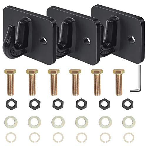 Sulythw 5/16 in Bolt On Grab Hook Mount G70 Rated at 4900 LB Welded On a 1/4' Steel Plate with Hardware Included (Pack of 3)