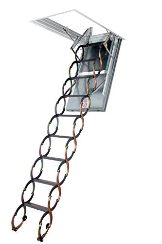 FAKRO LSF 66859 Fire-Resistant Insulated Steel Scissor Attic Ladder for 25-Inch x 47-Inch Rough Openings