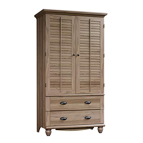 Sauder Harbor View Armoire, For TV's up to 32', Salt Oak finish