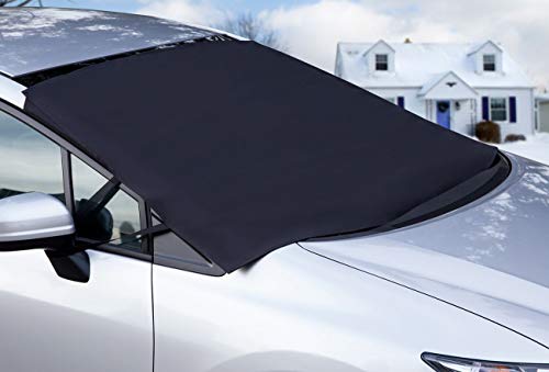 OxGord Windshield Snow Cover Ice Removal Wiper Visor Protector All Weather Winter Summer Auto Sun Shade for Cars Trucks Vans and SUVs Stop Scraping with a Brush or Shovel