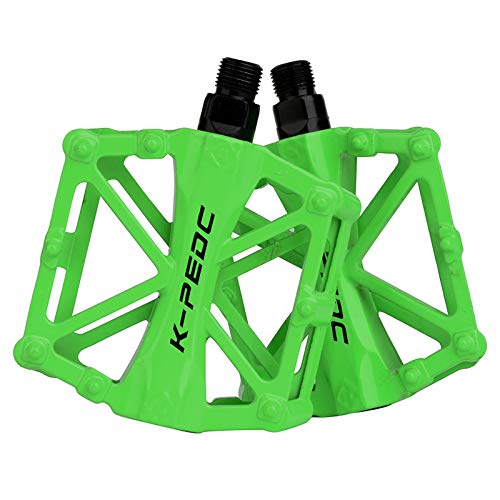 boruizhen Bike Platform Pedals Lightweight Road Cycling Bicycle Pedals for MTB BMX (Green)