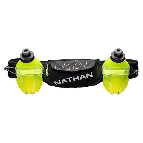 Nathan Hydration Running Belt Trail Mix Plus - Adjustable Running Belt – TrailMix Includes 2 Bottles/Flask – with Storage Pockets. Fits Most iPhones and Smartphones