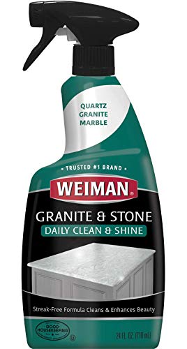 Weiman Granite Cleaner For Granite Marble Soapstone Quartz Quartzite Slate Limestone Corian Laminate Tile Countertop and More, 24 FL Oz