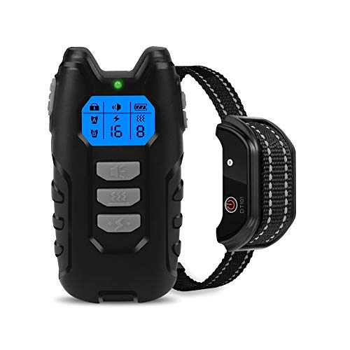 Dog Training Collar, Rechargeable Dogs Shock Collar Set with Remote, w/3 Training Modes, Beep, 8 Vibration Levels & 16 Shock Levels, Waterproof Adjustable Bark Collar Fit for Small Medium Large Dogs