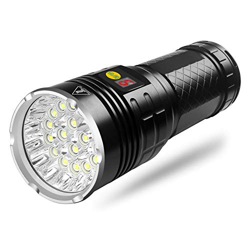 Semlos 12000 Lumen Flashlight, Super Bright Led Flashlight, Rechargeable Type-C 18xLEDs 4 Modes Torch with Insulation Protection Technology&Battery Indicator