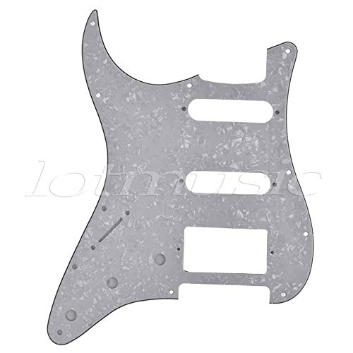 Guitar Parts Left Handed Lefty Electric Guitar Pickguard Scratch Plate for Fender Strat Parts HSS White Pearl 3 Ply