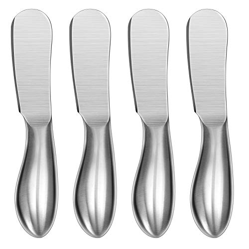 Spreader Knife Set, WoneNice 4-Piece Cheese and Butter Spreader Knives, One-piece Stainless Steel, Gifts for Christmas, Birthday/Parties, Wedding/Anniversary and Thanksgiving Day