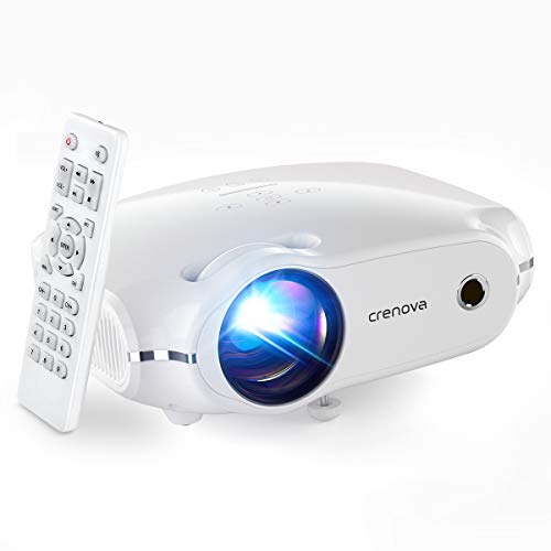Crenova Mini Projector,1080P Supported Outdoor Movie Projector, 4500 Lux Portable Phone Projector for Home Theater with Max 200' Projection Size, Compatible with iPhone, Android, TV Stick, HDMI,USB