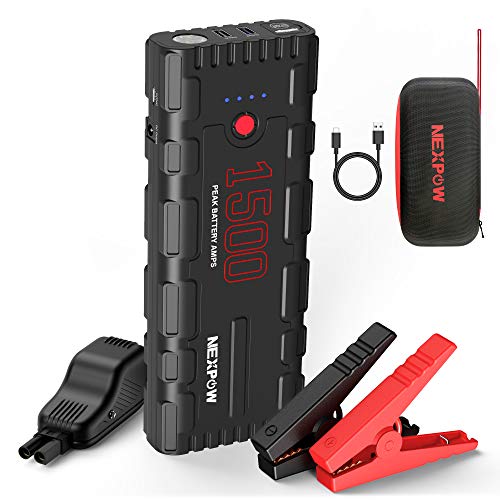 NEXPOW Car Battery Starter, 1500A Peak 21800mAh 12V Portable Auto Car Battery Charger Jump Starter Battery Pack with USB Quick Charge 3.0, Type-C (Up to 6.5L Gas or 4L Diesel Engine)