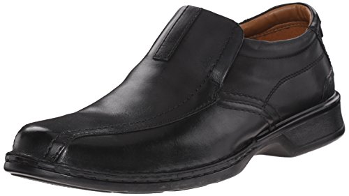 Clarks Men's Escalade Step Slip-on Loafer- Black Leather 9.5 D(M) US