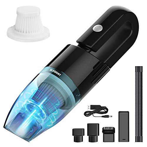 ELEGIANT Handheld Vacuum Portable Hand Vacuum Upgraded Mini Wet Dry Vacuum Cleaner Rechargeable for Car, Home,Office, Pet Hair Travel Cleaning