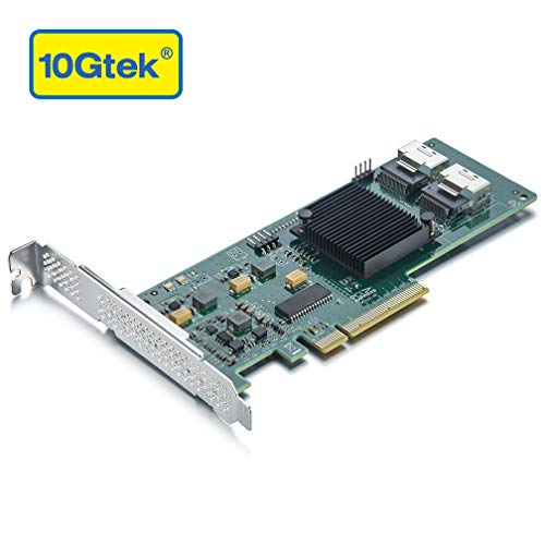 10Gtek Internal PCI Express SAS/SATA HBA RAID Controller Card, SAS2008 Chip, 8-Port 6Gb/s, Same as SAS 9211-8I