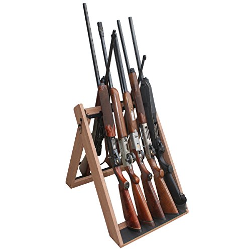 Rush Creek Creations Deer Camp Portable Folding 10 Gun Storage Rack - Handcrafted Weather Proof Material - Easy to Assembly
