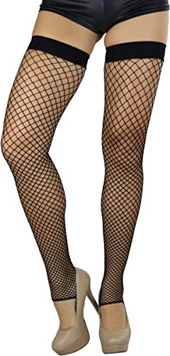 ToBeInStyle Women's Fashion Dimond Net Thigh High Footless Novelty Leg Warmer Hosiery - Black - OS