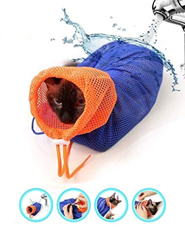 CatYou Cat Grooming Bag Puppy Dog Cleaning Polyester Soft Mesh Scratch & Biting Resisted for Bathing Injecting Examining Nail Trimming