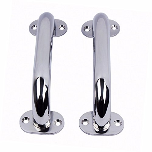 2X Boat Stainless Steel Handrail 9' Round Grab Handle Polished Marine Yacht/RV