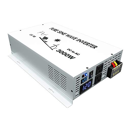 WZRELB DC to AC Converter Off Grid Pure Sine Wave Power Inverter Generator (3000w 12v 120v)