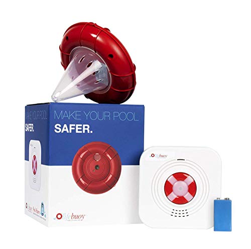 Lifebuoy Pool Alarm System - Pool Motion Sensor with Advanced Algorithm - Smart Pool Alarm That is Application Controlled. Powerful Sirens Blare at Poolside and Indoors.