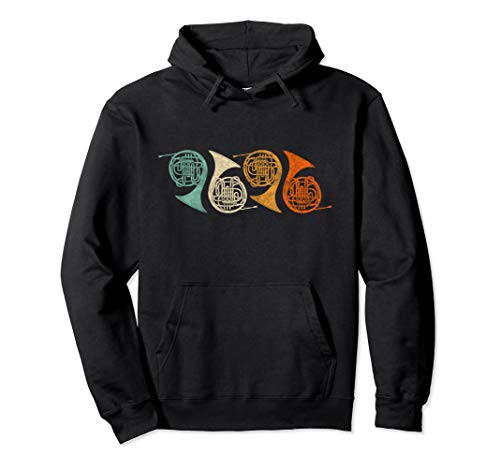 Retro 70's Funny French Horn Hoodie For French Horn Player