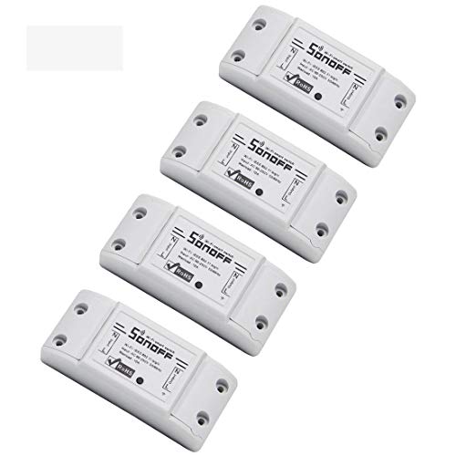 Sonoff Basic Smart Remote Control Wifi Switch Compatible with Alexa DIY Your Home via Iphone Android App (Sonoff 4Pack)