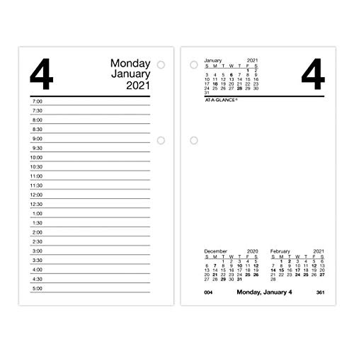 2021 Daily Desk Calendar Refill by AT-A-GLANCE, 3-1/2' x 6', Loose-Leaf (E7175021)