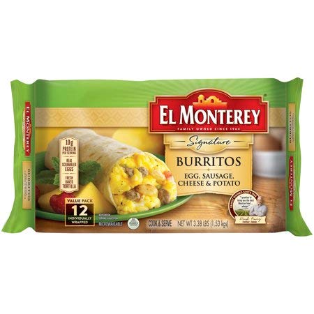 Evaxo Signature Egg, Sausage, Cheese, and Potato Burrito, Authentic Mexican Recipe Frozen Breakfast Burrito, 1 pk. / 12 Count