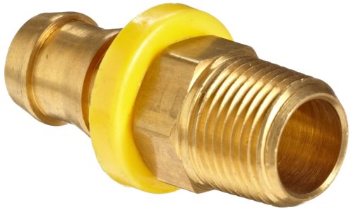Anderson Metals Brass Push-On Hose Fitting, Connector, 3/8' Barb x 1/2' Male Pipe