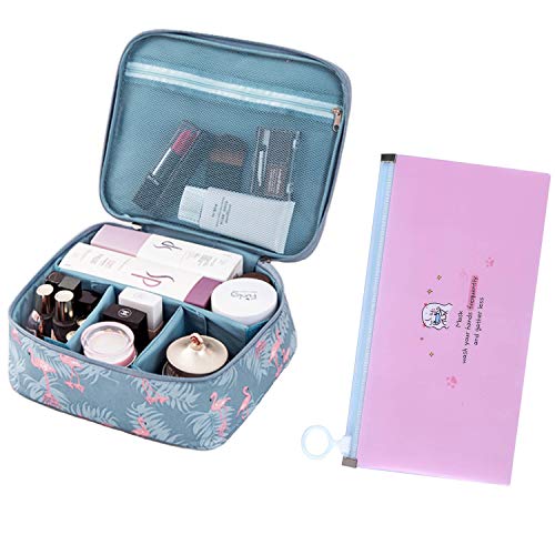 Travel Makeup Bag Portable Train Case Makeup Cosmetic Organizer with Adjustable Dividers Portable Storage Bag for Cosmetics Makeup Brushes