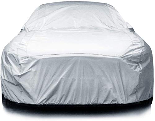 iCarCover 7-Layers All Weather Waterproof Snow Rain UV Sun Dust Protection Automobile Outdoor Coupe Sedan Hatchback Wagon Custom-Fit Full Body Auto Vehicle Car Cover - for Cars Up to 193”