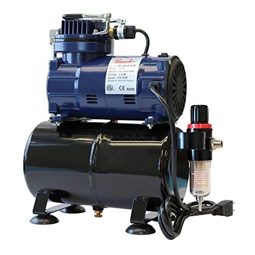 Paasche Airbrush D3000R 1/5 HP Compressor with Tank, Regulator and Moisture Trap