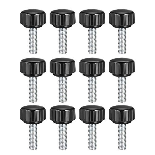 uxcell M5 x 20mm Male Thread Knurled Clamping Knobs Grip Thumb Screw on Type Round Head 12 Pcs
