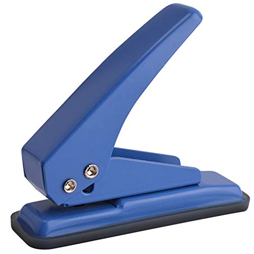 MROCO Single Hole Punch 1 Hole Punch Hole Puncher Single 20 Sheet Punch Capacity, Paper Hole Puncher 1/4 Inches, Handheld Hole Punch with Non-Skid Base for Paper Chipboard and Art Project, Blue