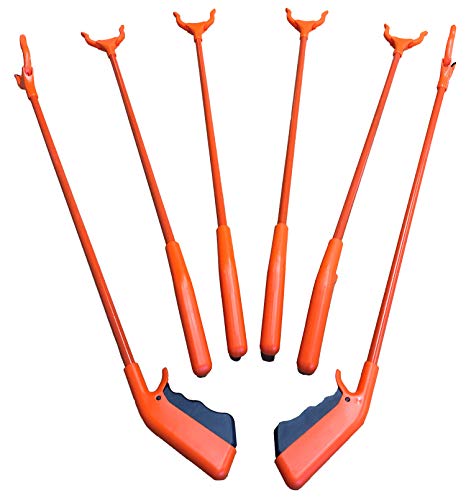 ArcMate Qwik-Pik Economy Trash Pick Up Tool, Outdoor Reacher Grabber Litter Picker, Jaws Open 3.5', Rotates 360 Degrees, for Volunteers, 1 lb. Pick Up Capacity, Orange, 31', 6-Pack (15615)