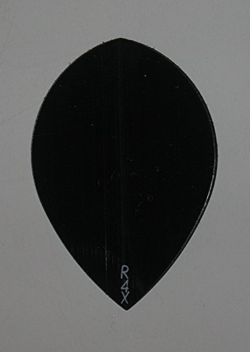 US Darts - 3 Sets (9 Flights) Xtra Strong Ruthless R4X Pear Shape Black Dart Flights