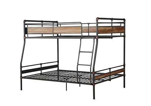 ACME Brantley II Full XL/Queen Bunk Bed - 37735 - Sandy Black & Dark Bronze Hand-Brushed