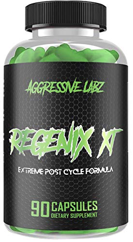 Aggressive Labz REGENIX XT Extra Strength PCT - Post Cycle Therapy - Estrogen Blocker for Men - Assist Liver and Organs - Boost Natural Testosterone Production - 90 Capsules - Complete PCT Formula
