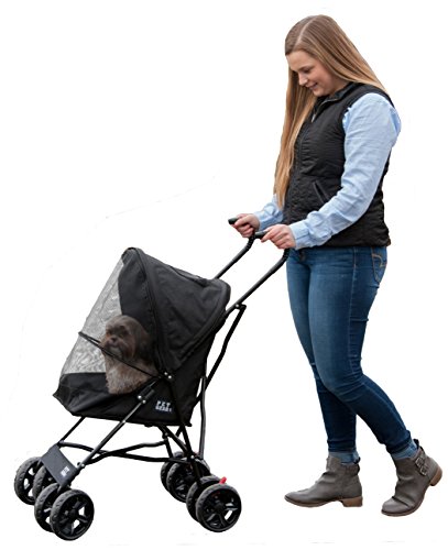 Pet Gear Travel Lite Pet Stroller for Cats and Dogs up to 15-pounds, Jet Black