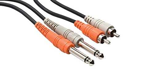 Hosa CPR-204 Dual 1/4' TS to Dual RCA Stereo Interconnect Cable, 4 Meters