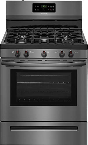 Frigidaire FFGF3054TD 30 Inch Freestanding Gas Range with 5 Sealed Burner Cooktop, 5 cu. ft. Primary Oven Capacity, in Black Stainless Steel
