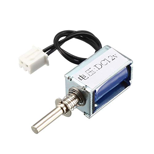 uxcell DC 12V 3mm/35g 4mm Push Pull Type Mini Solenoid Electromagnet, Open Frame, Linear Motion