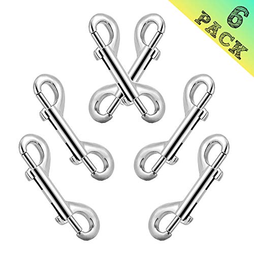 Bolt Snaps Double Ended Hook 6 Set 3.5inch/90mm Zinc Alloy Trigger Chain Metal Clips Key Holder