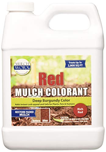 MulchWorx Red Mulch Color Concentrate - 2,800 Sq. Ft. - Deep Burgundy Red Mulch Dye Spray