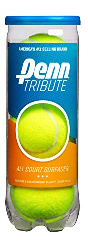Penn Tribute Tennis Balls - All Courts Felt Pressurized Tennis Ball, 1 Can, 3 Balls