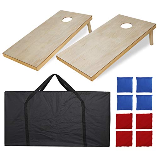 ZENY Portable Wood Cornhole Set Bean Bag Toss Game Set Regulation Size 4'x2' Game Boards & 8 Corn Hole Bean Bags Outdoor Lawn Yard Games