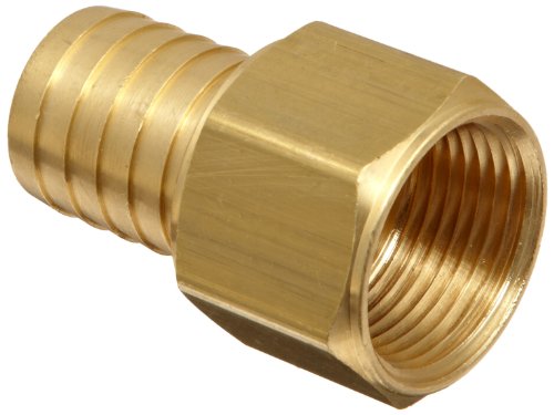 Dixon BF88 Brass Hose Fitting, Solid Nipple, 1' NPTF Female x 1' Hose ID Barbed