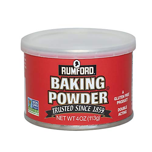 Rumford Baking Powder, NON-GMO Gluten Free, Vegan, Vegetarian, Double Acting Baking Powder in a Resealable Can with Easy Measure Lid, Kosher, Halal