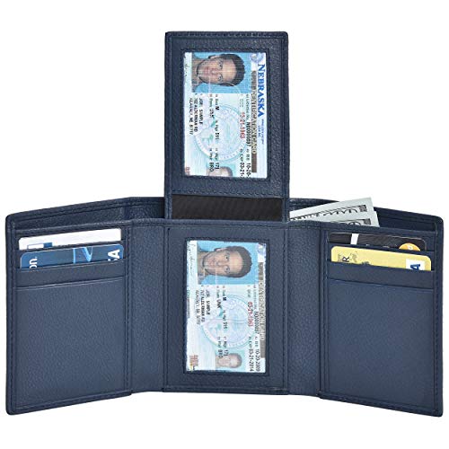 Leather Wallets for Men RFID Blocking Credit Card Holder Front Pocket Wallet